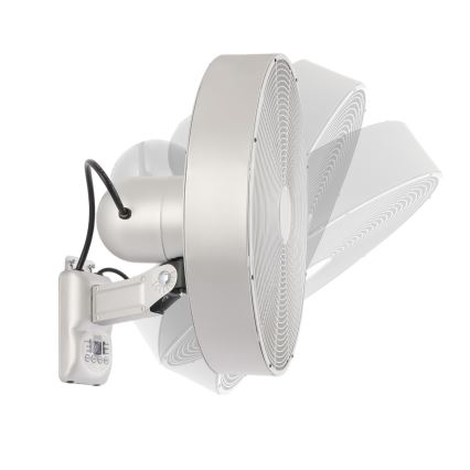 ZEVENTI - Ventilador de parede FANNY 50W/230V, cromado mate + controlo remoto