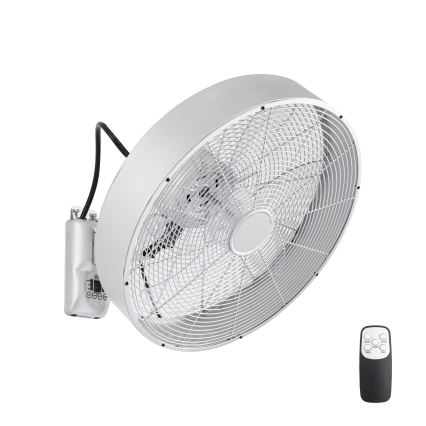 ZEVENTI - Ventilador de parede FANNY 50W/230V, cromado mate + controlo remoto