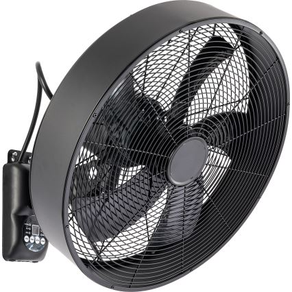 ZEVENTI - Ventilador de parede FANNY 50W/230V Ø 45 cm preto + controlo remoto