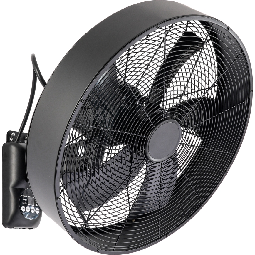 ZEVENTI - Ventilador de parede FANNY 50W/230V Ø 45 cm preto + controlo remoto
