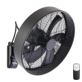 ZEVENTI - Ventilador de parede FANNY 50W/230V Ø 45 cm preto + controlo remoto