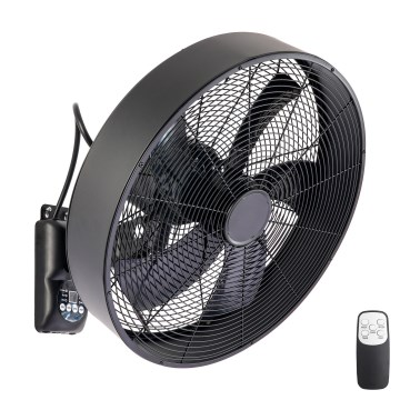 ZEVENTI - Ventilador de parede FANNY 50W/230V Ø 45 cm preto + controlo remoto
