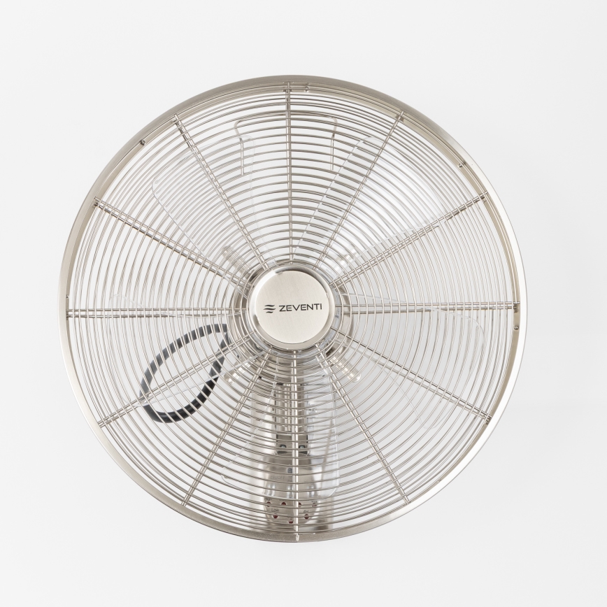 ZEVENTI - Ventilador de parede FREEZE 50W/230V diâmetro 45 cm cromado mate + controlo remoto