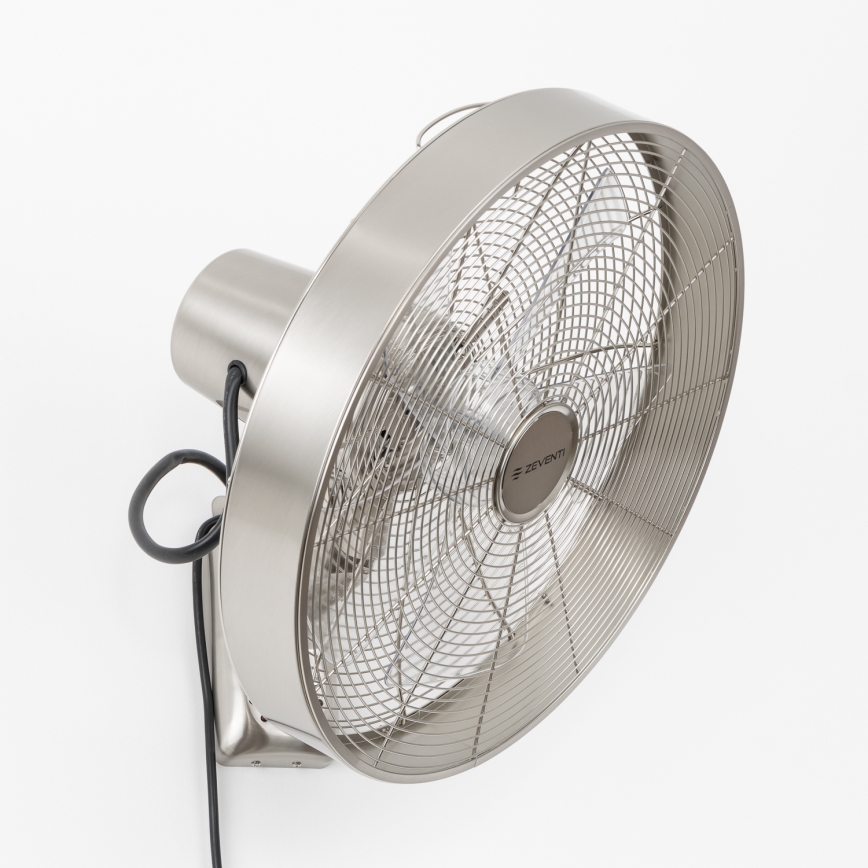 ZEVENTI - Ventilador de parede FREEZE 50W/230V diâmetro 45 cm cromado mate + controlo remoto