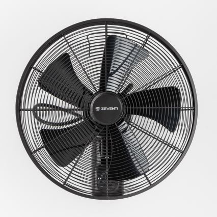 ZEVENTI - Ventilador de parede FREEZE 50W/230V diâmetro 45 cm preto + comando remoto