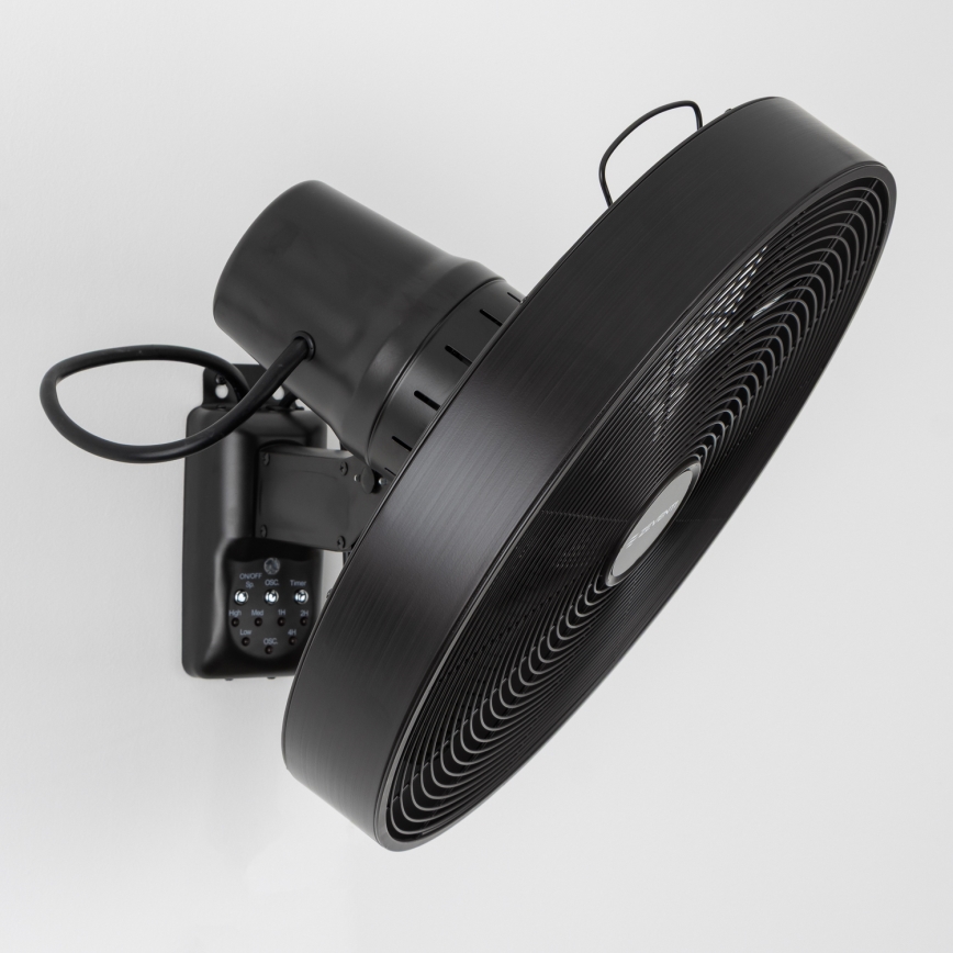 ZEVENTI - Ventilador de parede FREEZE 50W/230V diâmetro 45 cm preto + comando remoto
