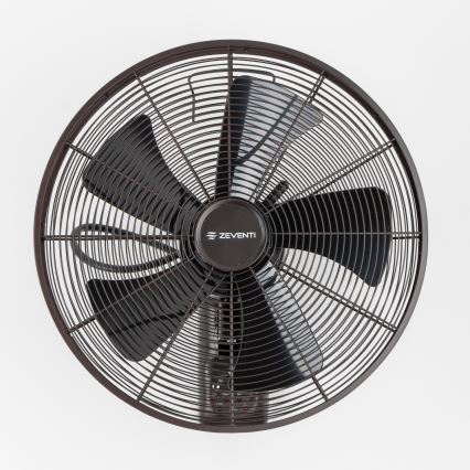 ZEVENTI - Ventilador de parede FREEZE 50W/230V Ø 45 cm preto/castanho + controlo remoto