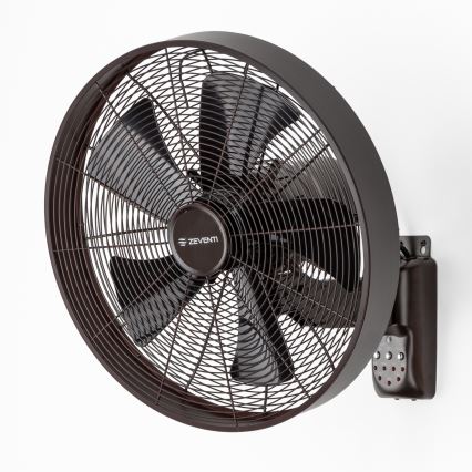 ZEVENTI - Ventilador de parede FREEZE 50W/230V Ø 45 cm preto/castanho + controlo remoto