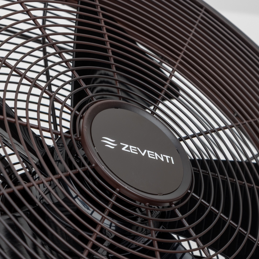 ZEVENTI - Ventilador de parede FREEZE 50W/230V Ø 45 cm preto/castanho + controlo remoto
