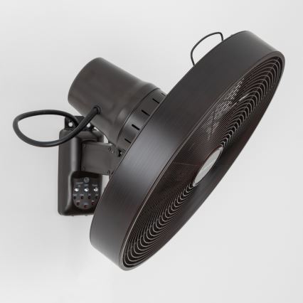 ZEVENTI - Ventilador de parede FREEZE 50W/230V Ø 45 cm preto/castanho + controlo remoto
