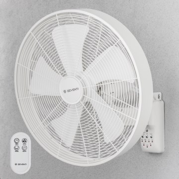 ZEVENTI - Ventilador de parede FREEZE 50W/230V Ø 45 cm branco + comando remoto