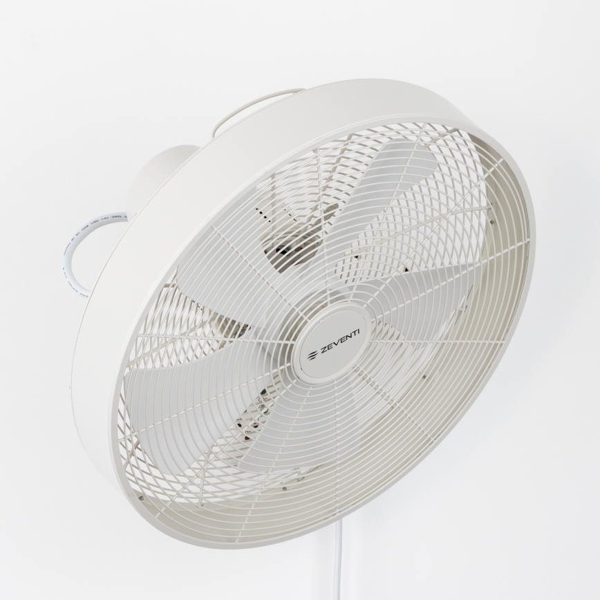 ZEVENTI - Ventilador de parede FREEZE 50W/230V Ø 45 cm branco + comando remoto