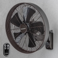 ZEVENTI - Ventilador de parede FREEZE 50W/230V Ø 45 cm preto/castanho + controlo remoto