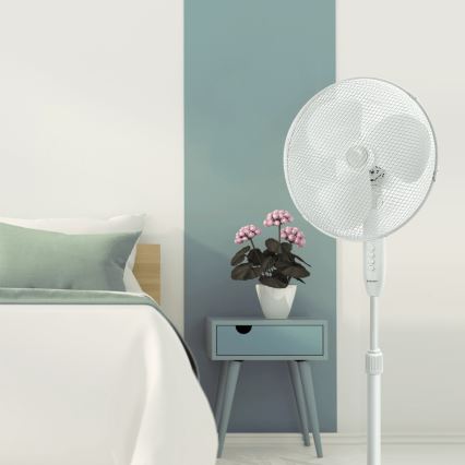 ZEVENTI - Ventilador de pé FLOW 40W/230V branco
