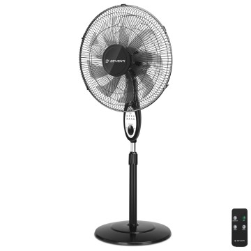 ZEVENTI - Ventilador de pé FLOW 55W/230V 130 cm preto + controlo remoto