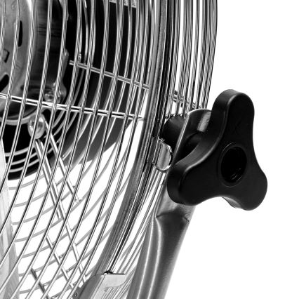 ZEVENTI - Ventilador de pé FLOW 60W/230V 44,5 cm cromado brilhante