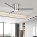 ZEVENTI - Ventilador de tecto LED BARROSA LED/18W/230V 3000/4000/6000K Wi-Fi Tuya cromo fosco + controlo remoto