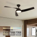 ZEVENTI - Ventilador de tecto LED dimerizável AERYS LED/24W/230V 3000/4000/6000K Wi‑Fi Tuya preto + controlo remoto