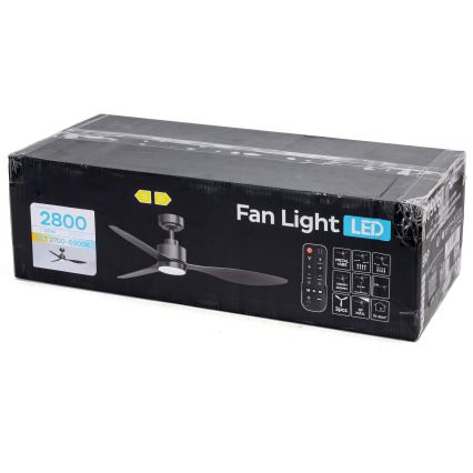 ZEVENTI - Ventilador de tecto LED regulável ULUWATU LED/20W/230V 2700-6500K 132 cm preto + controlo remoto