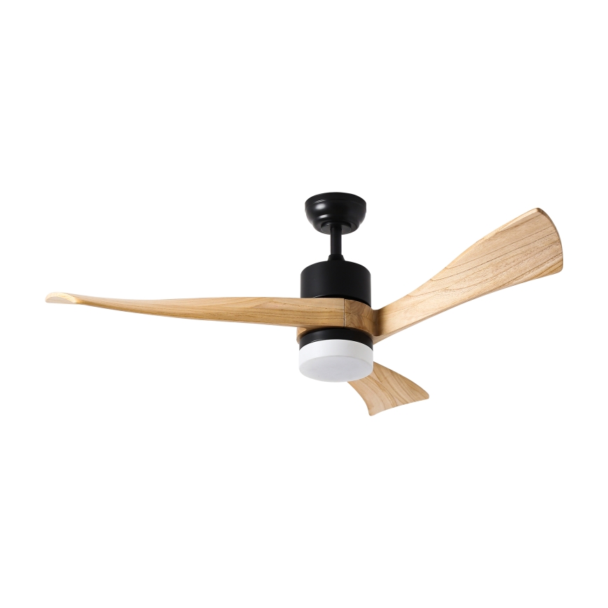 ZEVENTI - Ventilador de teto LED NATURITO LED/18W/230V 3000/4000/6000K Wi-Fi Tuya preto/carvalho + controlo remoto