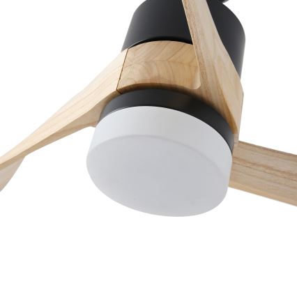 ZEVENTI - Ventilador de teto LED NATURITO LED/18W/230V 3000/4000/6000K Wi-Fi Tuya preto/carvalho + controlo remoto