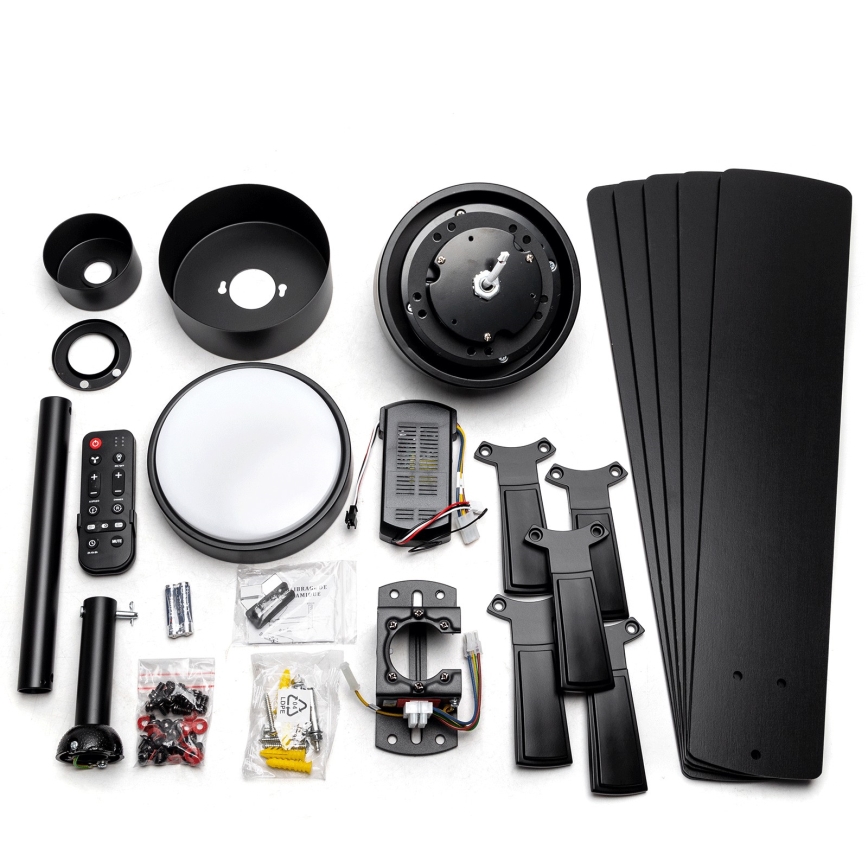 ZEVENTI - Ventilador de teto LED dimerizável WAIKIKI LED/20W/230V 2700-6500K 132 cm preto + controlo remoto