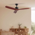 ZEVENTI - Ventilador de teto CUENCA Wi-Fi Tuya preto/carvalho + comando remoto
