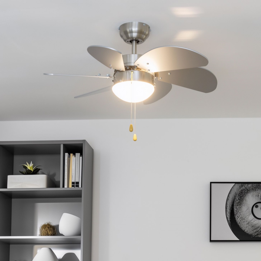 ZEVENTI - Ventilador de teto FAMARA 1xE14/60W/230V cinza