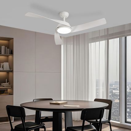 ZEVENTI - Ventilador de teto LED regulável AERYS LED/24W/230V 3000/4000/6000K Wi-Fi Tuya branco + controlo remoto