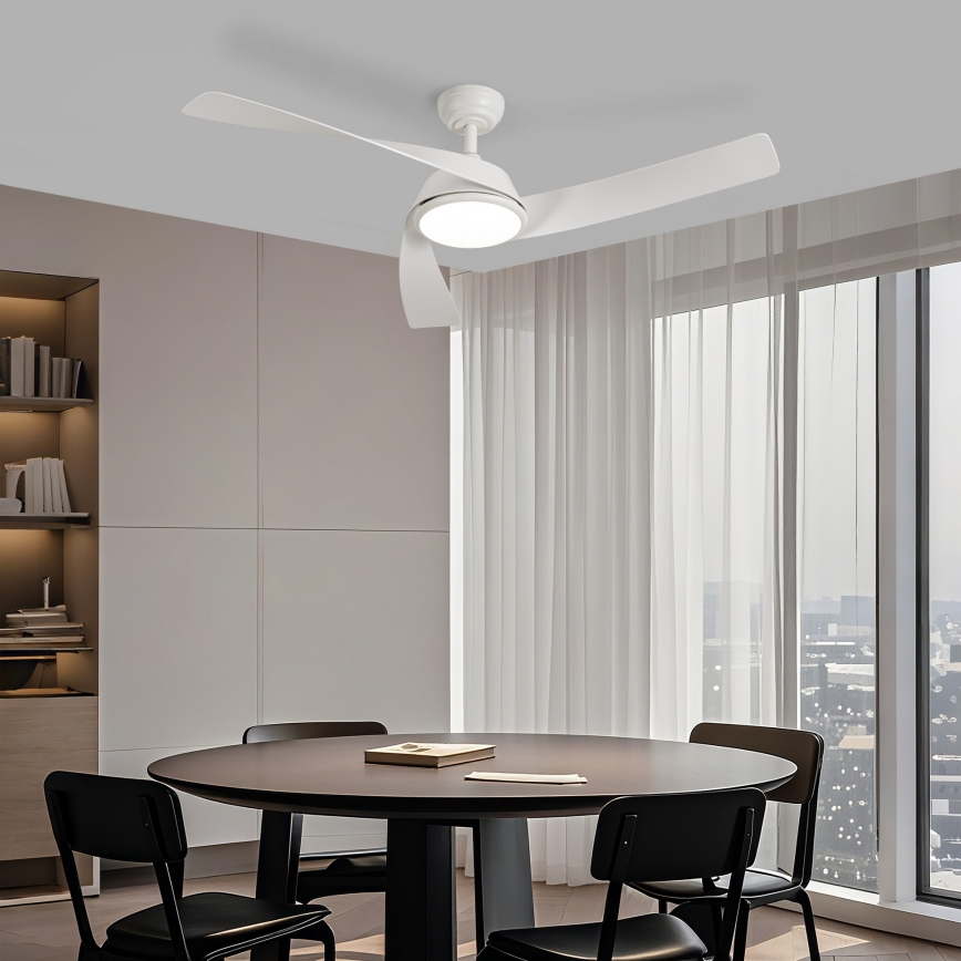 ZEVENTI - Ventilador de teto LED regulável AERYS LED/24W/230V 3000/4000/6000K Wi-Fi Tuya branco + controlo remoto