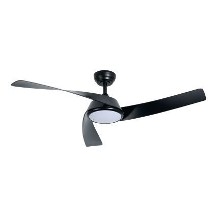 ZEVENTI - Ventilador de teto LED regulável AERYS LED/24W/230V 3000/4000/6000K Wi-Fi Tuya preto + comando remoto