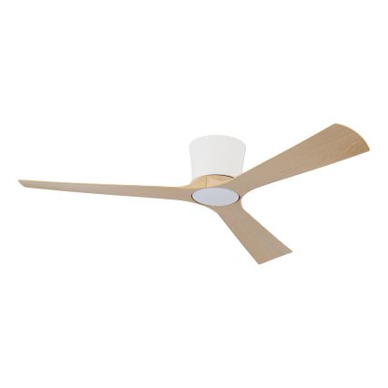 ZEVENTI - Ventilador de teto LED regulável AUREX LED/24W/230V 3000/4000/6000K Wi-Fi Tuya branco/carvalho + controlo remoto