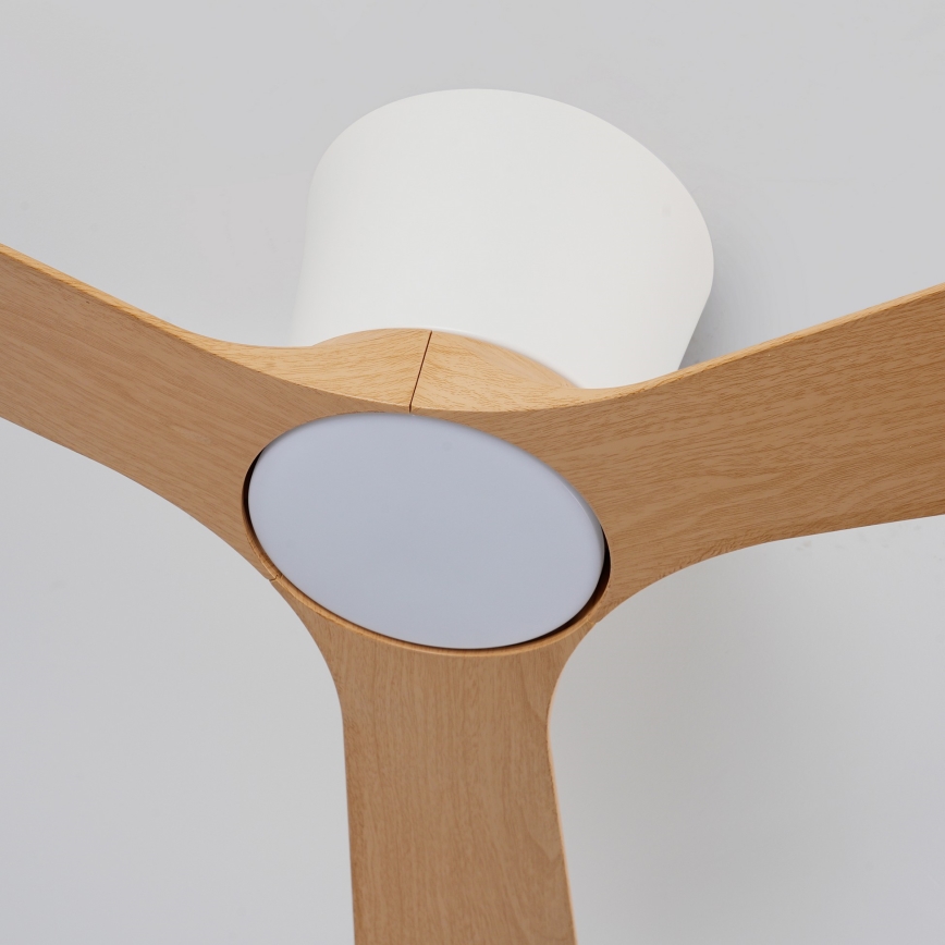 ZEVENTI - Ventilador de teto LED regulável AUREX LED/24W/230V 3000/4000/6000K Wi-Fi Tuya branco/carvalho + controlo remoto