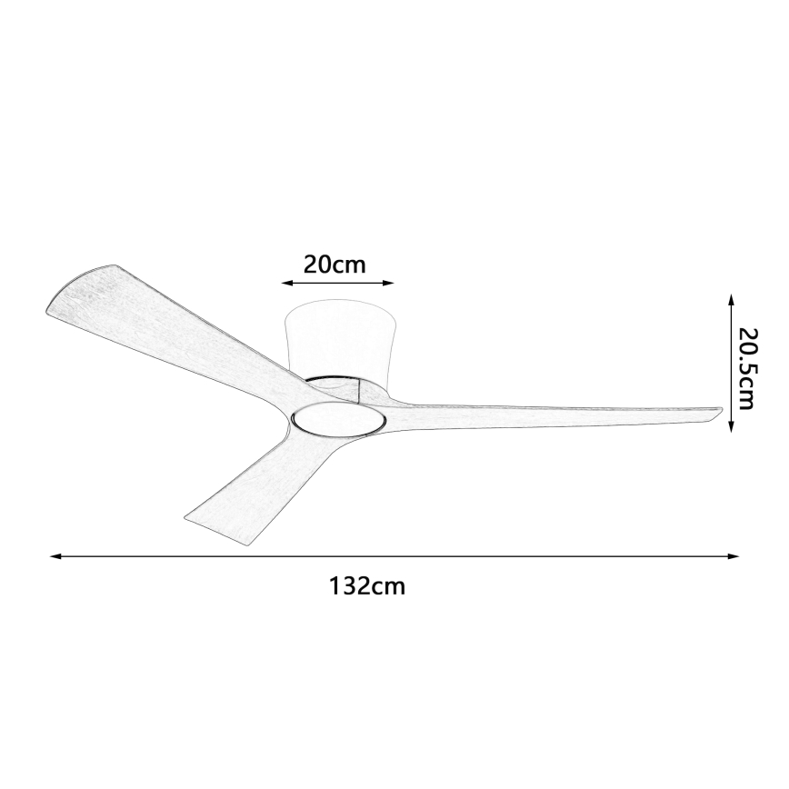 ZEVENTI - Ventilador de teto LED regulável AUREX LED/24W/230V 3000/4000/6000K Wi-Fi Tuya branco/carvalho + controlo remoto