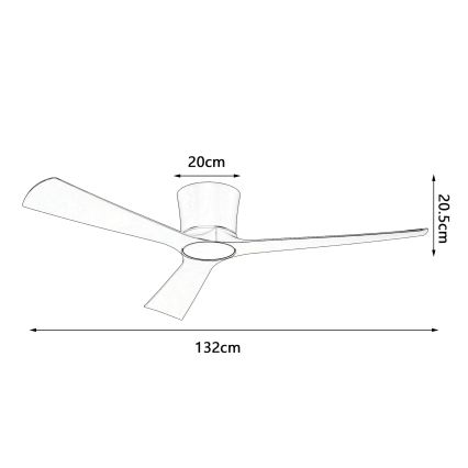 ZEVENTI - Ventilador de teto LED dimerizável AUREX LED/24W/230V 3000/4000/6000K Wi‑Fi Tuya branco + comando remoto