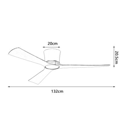 ZEVENTI - Ventilador de teto LED regulável AUREX LED/24W/230V 3000/4000/6000K Wi-Fi Tuya preto/nogueira + comando remoto