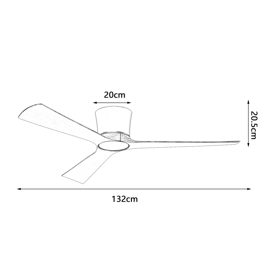 ZEVENTI - Ventilador de teto LED regulável AUREX LED/24W/230V 3000/4000/6000K Wi-Fi Tuya preto/nogueira + comando remoto