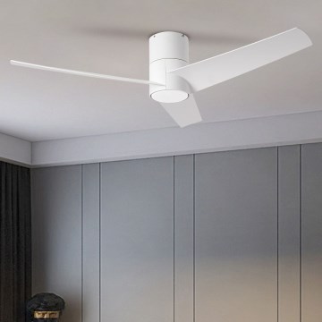 ZEVENTI - Ventilador de teto LED BARROSA LED/18W/230V 3000/4000/6000K Wi-Fi Tuya branco + controlo remoto