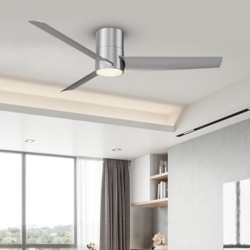 ZEVENTI - Ventilador de teto LED BARROSA LED/18W/230V 3000/4000/6000K Wi-Fi Tuya cromo fosco + controlo remoto