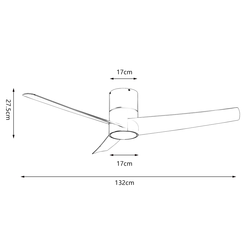 ZEVENTI - Ventilador de teto BARROSA LED/18W/230V 3000/4000/6000K Wi-Fi Tuya branco + controlo remoto