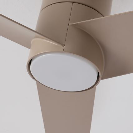 ZEVENTI - Ventilador de teto LED BARROSA LED/18W/230V 3000/4000/6000K Wi-Fi Tuya bege + controlo remoto