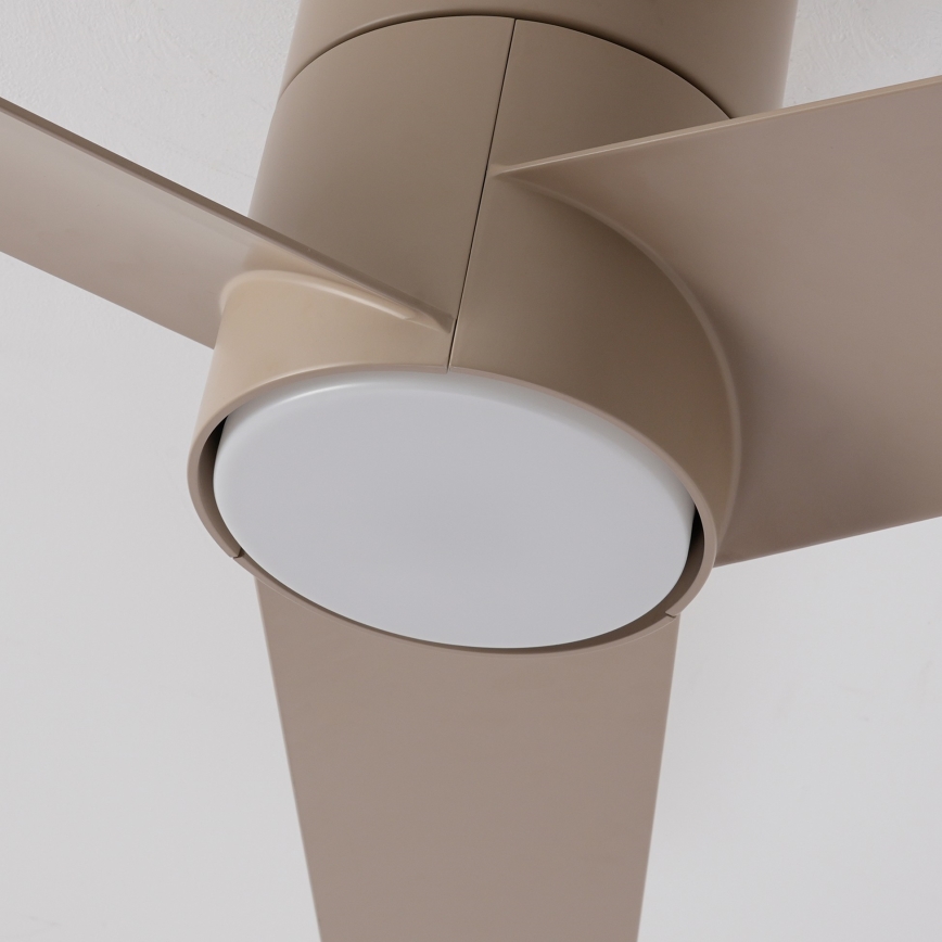 ZEVENTI - Ventilador de teto LED BARROSA LED/18W/230V 3000/4000/6000K Wi-Fi Tuya bege + controlo remoto