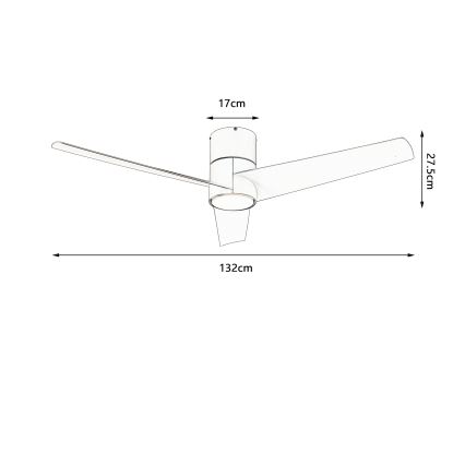 ZEVENTI - Ventilador de teto LED BARROSA LED/18W/230V 3000/4000/6000K Wi-Fi Tuya bege + controlo remoto