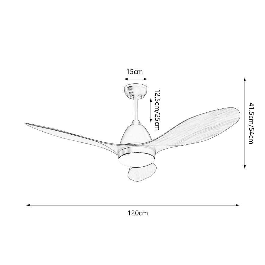 ZEVENTI - Ventilador de tecto LED MURO LED/18W/230V 3000/4000/6000K Wi-Fi Tuya preto + controlo remoto