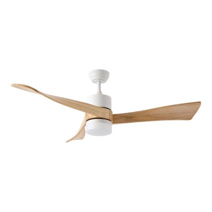 ZEVENTI - Ventilador de teto LED NATURITO LED/18W/230V 3000/4000/6000K Wi-Fi Tuya branco/carvalho + controlo remoto