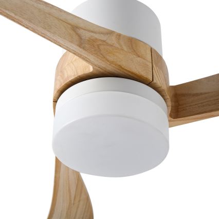 ZEVENTI - Ventilador de teto LED NATURITO LED/18W/230V 3000/4000/6000K Wi-Fi Tuya branco/carvalho + controlo remoto