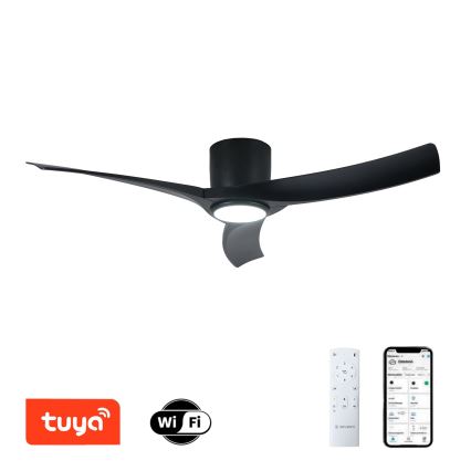 ZEVENTI - Ventilador de teto LED dimerizável ORBITO LED/24W/230V 3000/4000/6000K Wi-Fi Tuya preto + controlo remoto