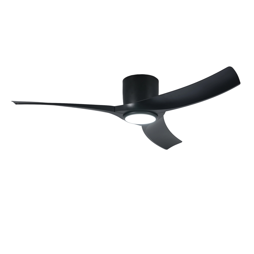 ZEVENTI - Ventilador de teto LED dimerizável ORBITO LED/24W/230V 3000/4000/6000K Wi-Fi Tuya preto + controlo remoto