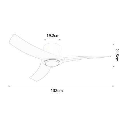 ZEVENTI - Ventilador de teto LED dimerizável ORBITO LED/24W/230V 3000/4000/6000K Wi-Fi Tuya preto + controlo remoto