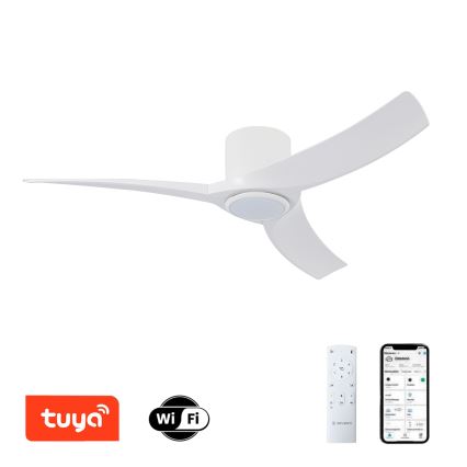 ZEVENTI - Ventilador de teto LED dimerizável ORBITO LED/24W/230V 3000/4000/6000K Wi-Fi Tuya branco + controlo remoto